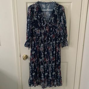 BLUE FLORAL FALL DRESS